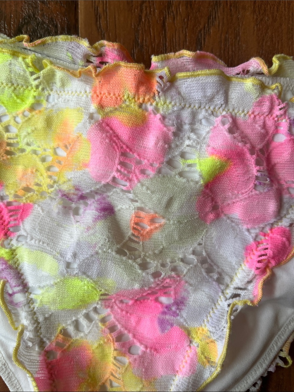 Victoria's Secret Neon Floral Tie-Side Bikini Bottoms - Yellow, Pink - Picture 2 of 4